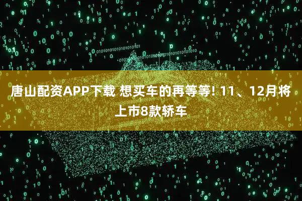 唐山配资APP下载 想买车的再等等! 11、12月将上市8款轿车
