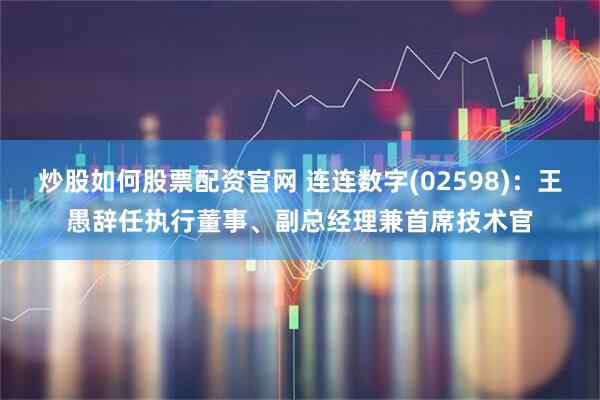 炒股如何股票配资官网 连连数字(02598)：王愚辞任执行董事、副总经理兼首席技术官